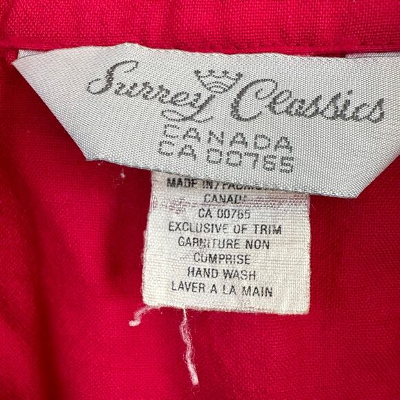 Surrey Classic Canada Wool Long Sleeve Button Front Blouse Long Sleeve Pink MED - Picture 3 of 11
